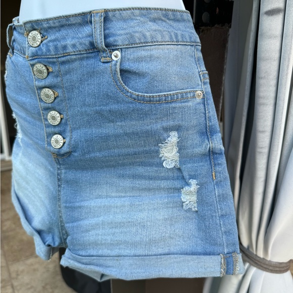 LOVE TREE Distressed Denim Shorts High Waist M - Picture 5 of 11